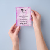 バジェットパープル金ゴールド結婚大理石のメニュー チラシ (手)