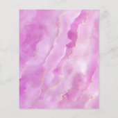 バジェットパープル金ゴールド結婚大理石のメニュー チラシ (裏面)