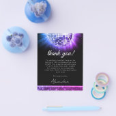 バジェットパープル60th誕生日パーティーディスコボールカード チラシ (シングル)