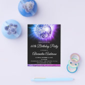 バジェットパープル60th誕生日パーティー70のディスコボール チラシ (シングル)