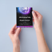 バジェットパープル60th誕生日パーティー70のディスコボール チラシ (手)