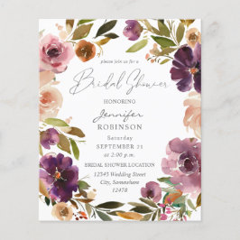 バジェットパープル&ピンクフローラブライダルシャワーV2大 チラシ