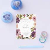 バジェットパープル&ピンクフローラ卒業パーティー チラシ (シングル)