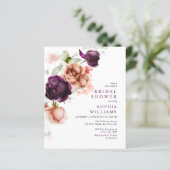 バジェットパープル&ピーチブライダルシャワー招待 (スタンド正面)
