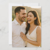 バジェットパープル/ブルーアジサイの写真の結婚式の招待 招待状 (裏面)