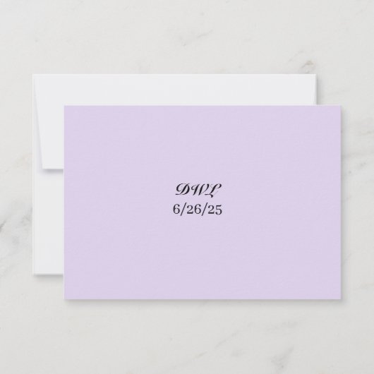 バジェットパープル/ブルーアジサイRSVPカード 出欠カード (裏面)