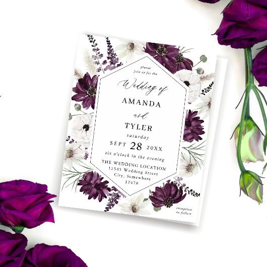 バジェットパープル&ホワイトフローラ結婚ズ