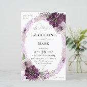 バジェットパープル&ラベンダーフローラ結婚リングや輪のMED (スタンド正面)