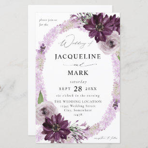 バジェットパープル&ラベンダーフローラ結婚リングや輪のMED