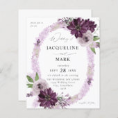 バジェットパープル&ラベンダーフローラ結婚リングや輪 (正面/裏面)