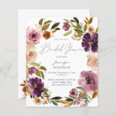 バジェットパープル&赤面ピンクフローラブライダルシャワー (正面/裏面)