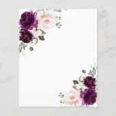 バジェットパープル&赤面ピンクベビーシャワー招待状 (裏面)