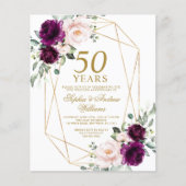 バジェットパープル&赤面結婚ズ記念日招待状 (正面)