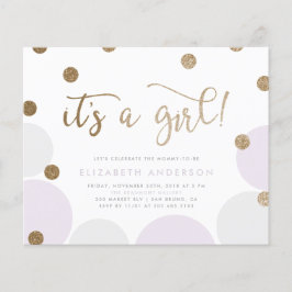 バジェットパープル&金ゴールド紙吹雪ガールベビーシャワー