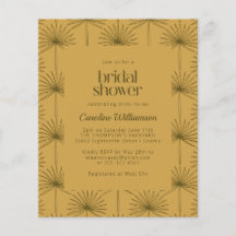 バジェットパームリーフボタニカルマスタードブライダルシャワー