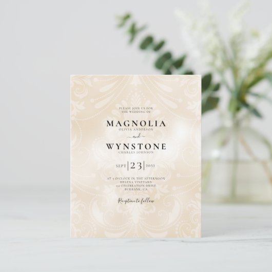 バジェットパールダマスウェディング招待状 (スタンド正面)