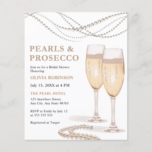 バジェットパール&プロセッコブライダルシャワー招待状 チラシ (正面)