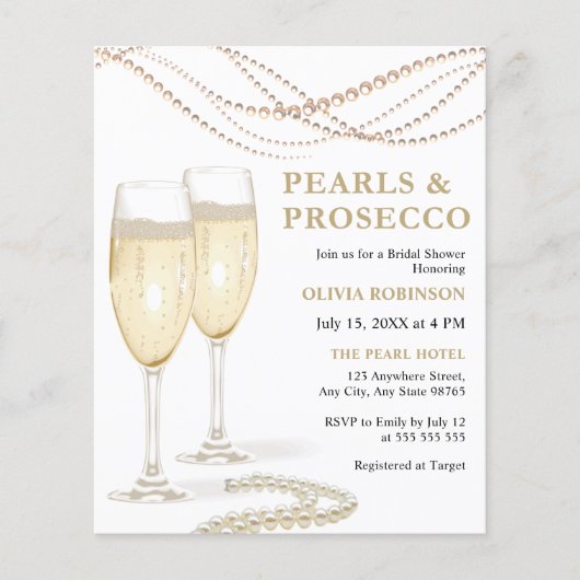 バジェットパール&プロセッコブライダルシャワー招待状 チラシ (正面)