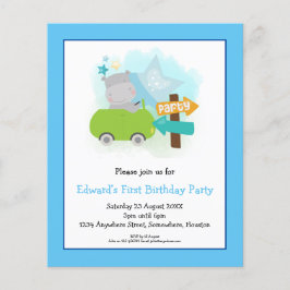 バジェットヒッポトドラー1st誕生日パーティの招待状