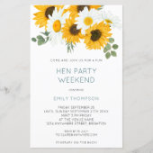 バジェットヒマワリの旅程ウィークエンドヘンド招待状 (正面)