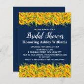 バジェットヒマワリブライダルシャワー招待状フローラ (正面/裏面)