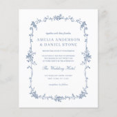 バジェットビクトリアンフォトブルー結婚式招待状 チラシ (正面)