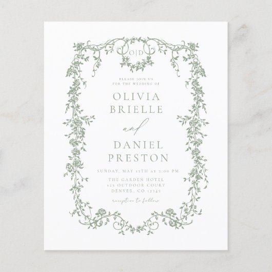 バジェットビクトリアンモノグフランスのラム結婚グリーン (正面)