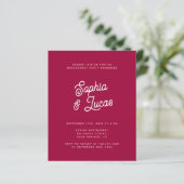 バジェットビバマゼンタレトロ婚約パーティ招待状 (スタンド正面)