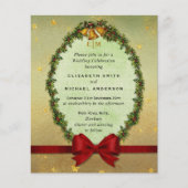 バジェットビンテージクリスマス金ゴールド赤い結婚式の招待 (正面)