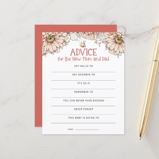 バジェットビーアドバイスママのためのパパベビーシャワーゲーム (正面/裏面インサイチュ)