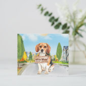 バジェットビーグル新しい住所引っ越しました犬の移動 (スタンド正面)