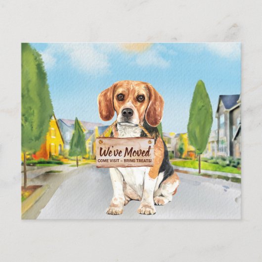 バジェットビーグル新しい住所引っ越しました犬の移動 (正面)