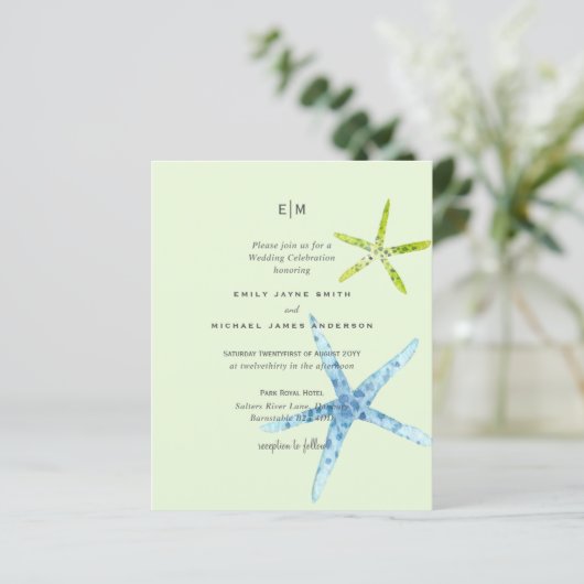 バジェットビーチライフブルーライム結婚式の招待 (スタンド正面)