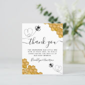 バジェットビーハニカムベビーシャワーサンキューカード (スタンド正面)