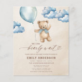 バジェットビーリーウェイニュートラルブルーボーイベビーシャワー チラシ (正面)