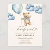 バジェットビーリーウェイニュートラルブルーボーイベビーシャワー チラシ (正面)