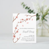 バジェットピンクさくらんぼブロッサムベビーシャワー招待状 (スタンド正面)