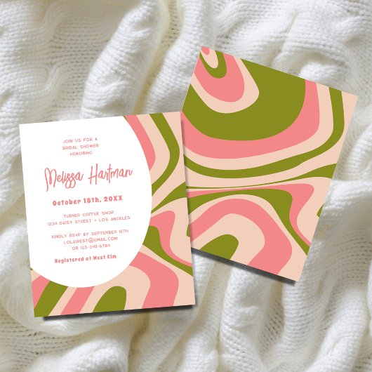 バジェットピンクとグリーンカーブブライダルシャワー