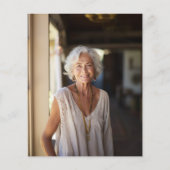 バジェットピンクとホワイトポピー80誕生日招待状 (裏面)