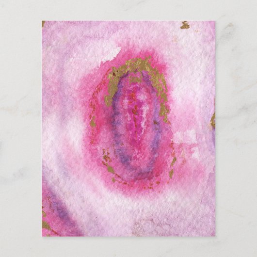 バジェットピンクと金ゴールドアゲート結婚式招待状 (裏面)