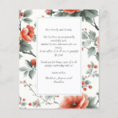 バジェットピンクのヴィンテージフローラ写真クリスマスカード (裏面)