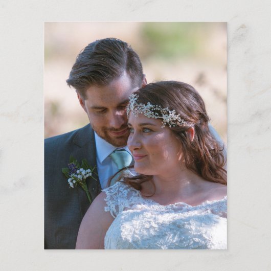 バジェットピンクの花模様写真結婚の感謝 (裏面)