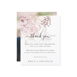 バジェットピンクの花模様写真Newlyweds Thank You