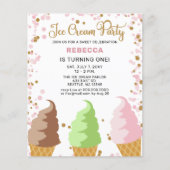 バジェットピンクアイスクリームパーティー誕生日 (正面)