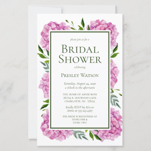 バジェットピンクアジサイブライダルシャワー (正面)