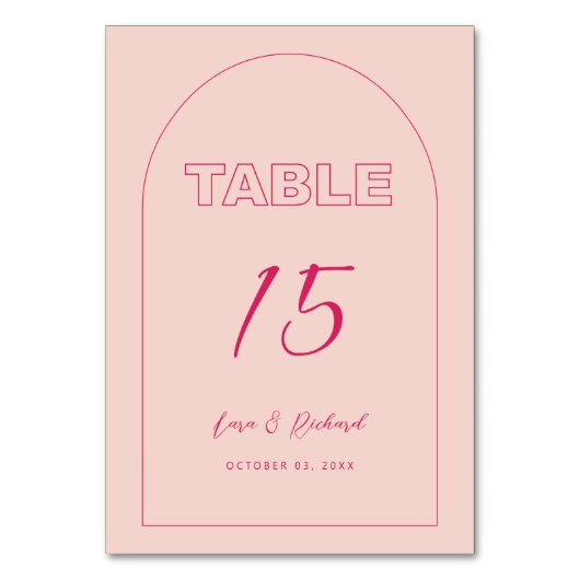 バジェットピンクアーモダンチタはっきりしたイプ文字 テーブルナンバー (正面)
