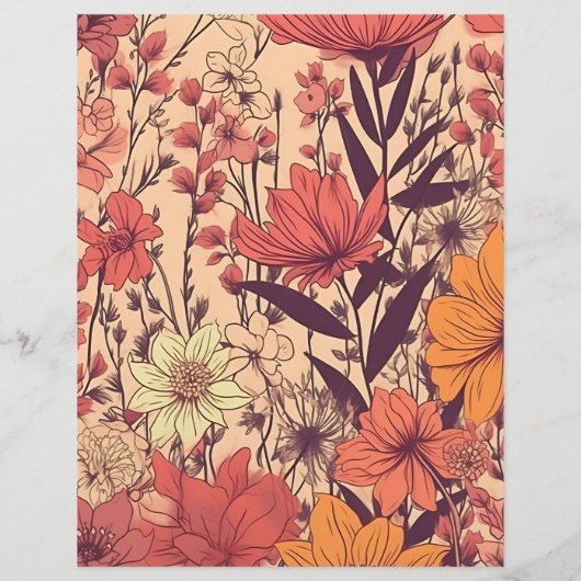 バジェットピンクイエローオレンジワイルドフラワー結婚ズ チラシ (裏面)