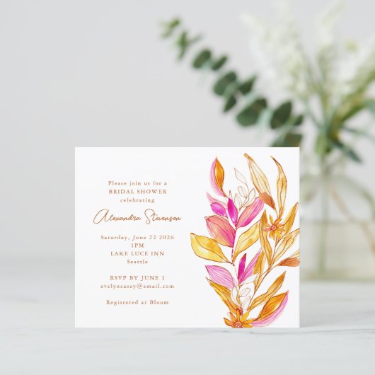 バジェットピンクイエローフローラブライダルシャワー (スタンド正面)