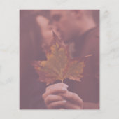 バジェットピンクウォーターカラーイチョウ結婚式招待状 (裏面)