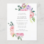 バジェットピンクウォーターカラーバラサマーブライダルシャワー (正面)